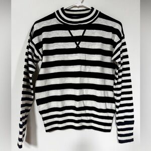 Madewell Crewneck Sweater in Navy and White Stripes